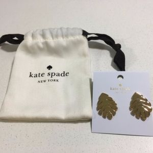 Kate Spade Leaf Gold Tone Fashion Earrings